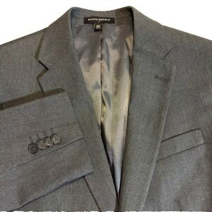 Banana Republic Slim Fit Wrinkle-Resistant Suit Jacket Sport Coat Gray Mens 40S